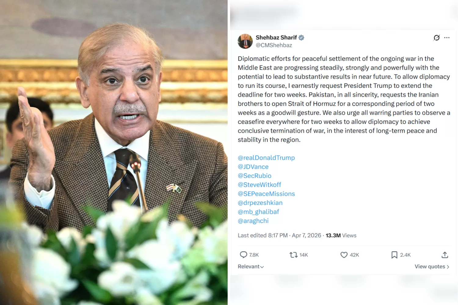 World Leader Posts Message on Iran War—Then People Checked the Edit History